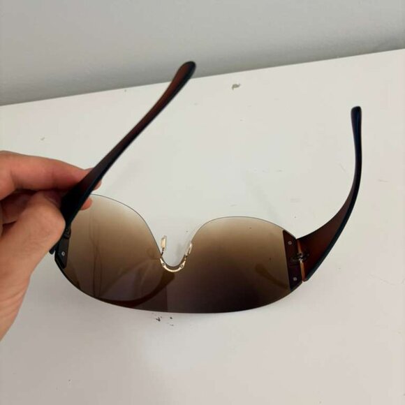 Shield Sunglasses Oversized‎ Brown Fashion Visor Sun Glasses Women XL Cover Face - Picture 4 of 4